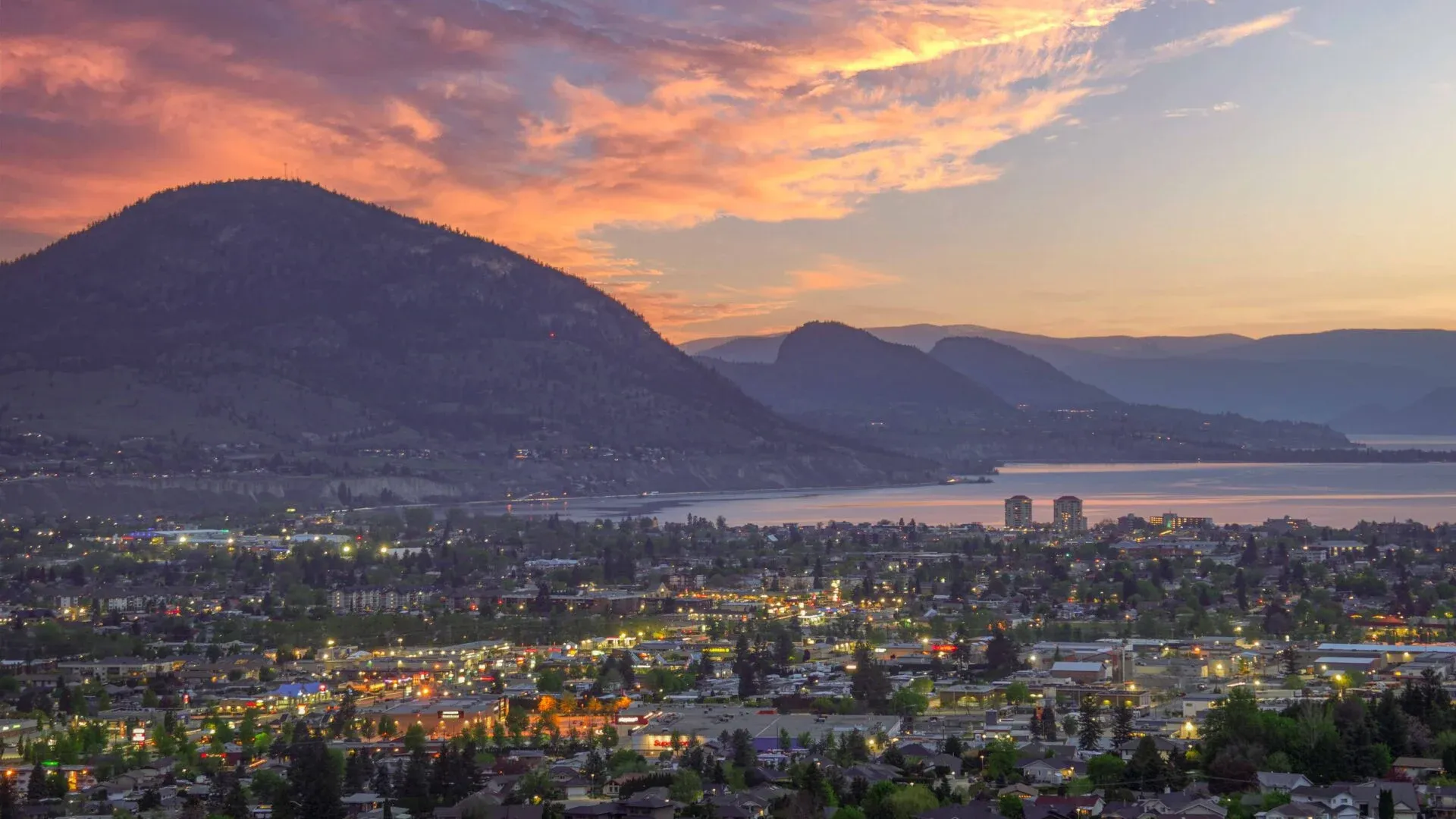 Penticton sunset over Okanagan Lake
